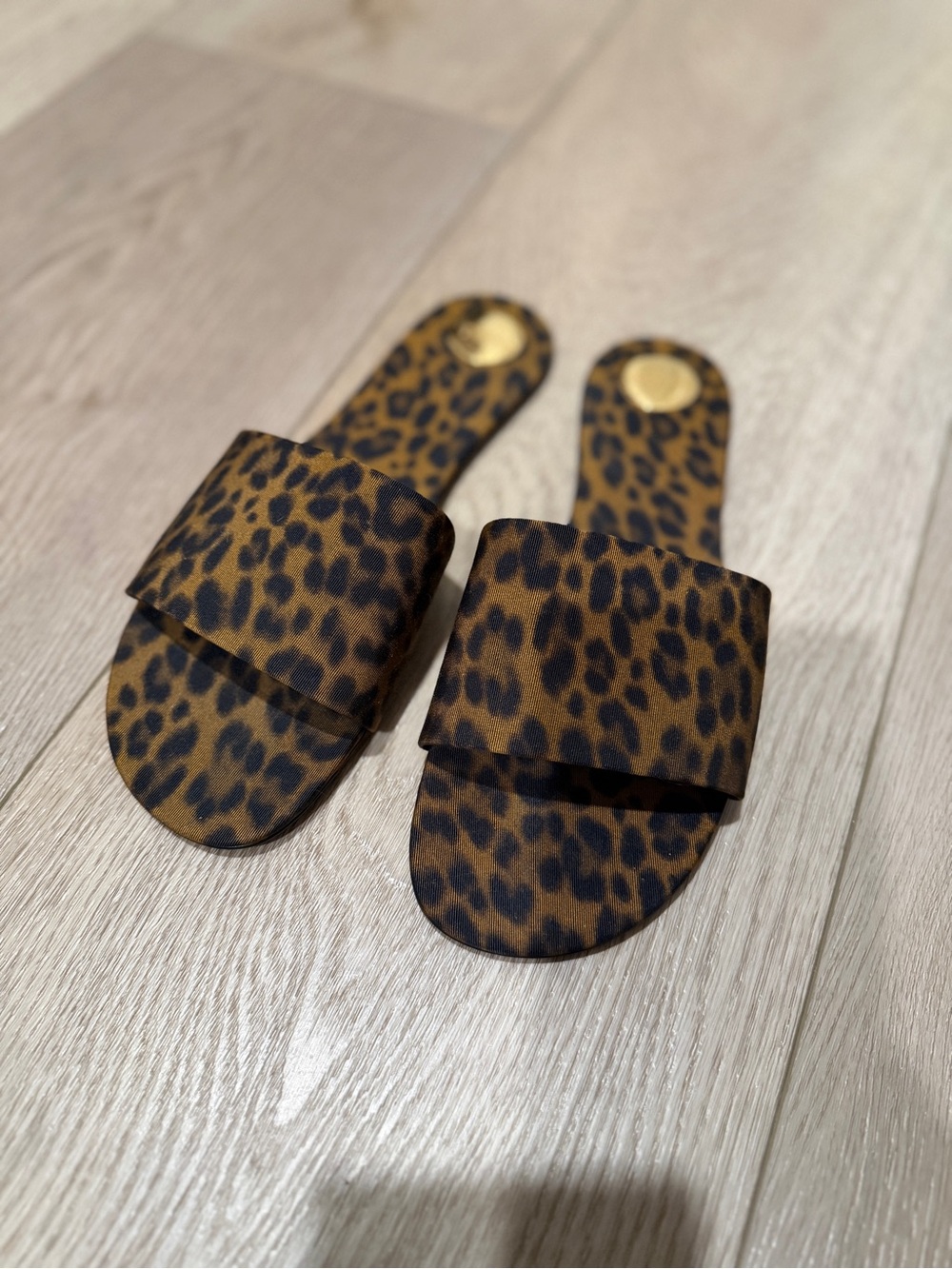 YSL Saint Laurent Leopard Print Slide Sandals 7.5